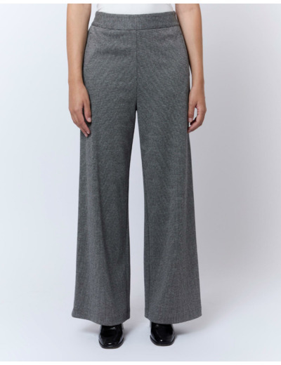 Pantalon long large pied de puce GRIS Femme