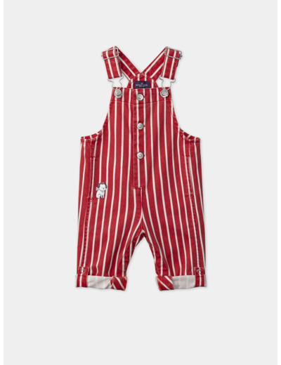 Salopette longue rayée