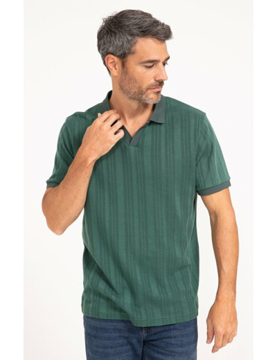 Pull col polo manches courtes Ajoure