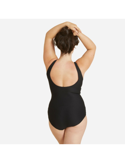 Maillot de Bain Femme 1 Pièce Gaufré Kaipearl New Noir