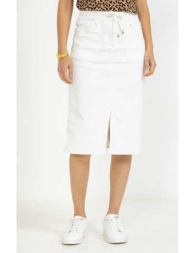 Jupe midi en coton viscose