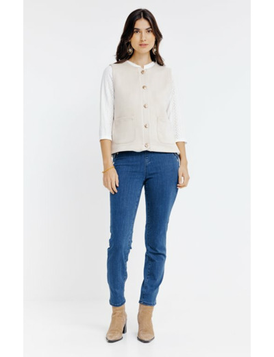 Gilet sans manches en suédine