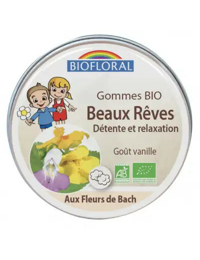 Biofloral Fleurs De Bach Beaux Rêves Enfant Gommes Bio Vanille Boîte De 45 G