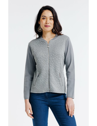 Cardigan bi-matière