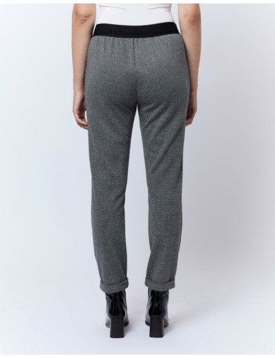 Pantalon 7/8 cigarette pied de puce GRIS Femme