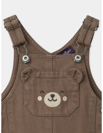 Salopette marron avec poche ours Bébé Garçon