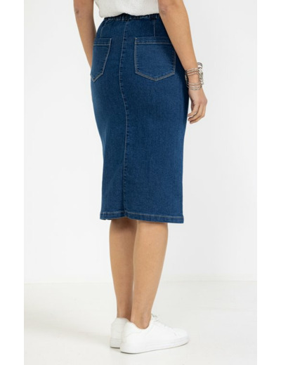 Jupe midi en denim stone