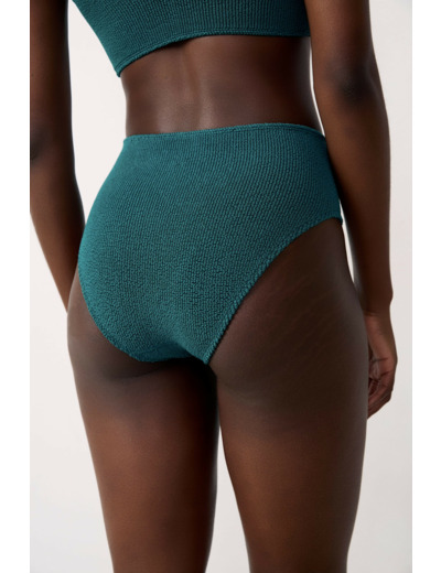 Culotte bikini taille haute en matière extensible bas de maillot