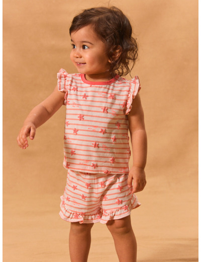 Ensemble tshirt et short rayés