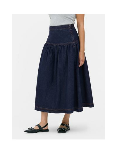 Jupe mi-longue évasée en jean