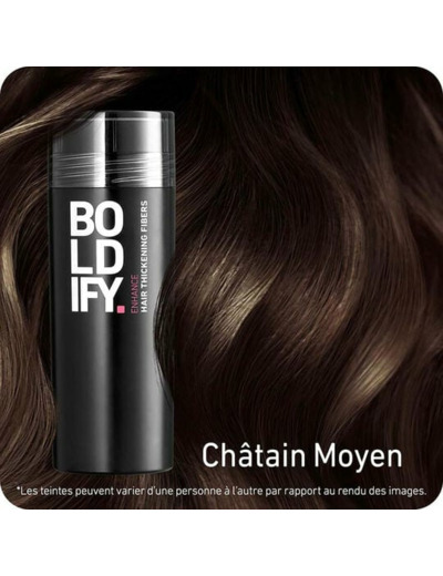 Fibres densifiantes pour cheveux châtain