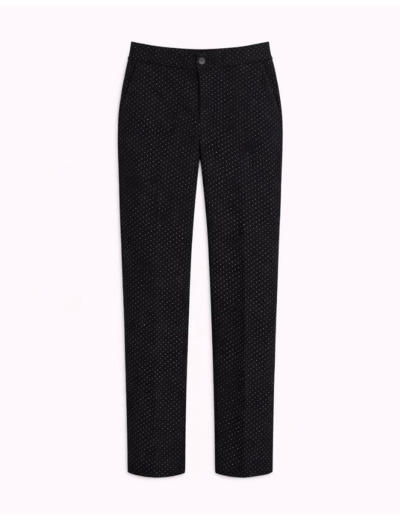 Pantalon 7/8 cigarette à pois NOIR Femme