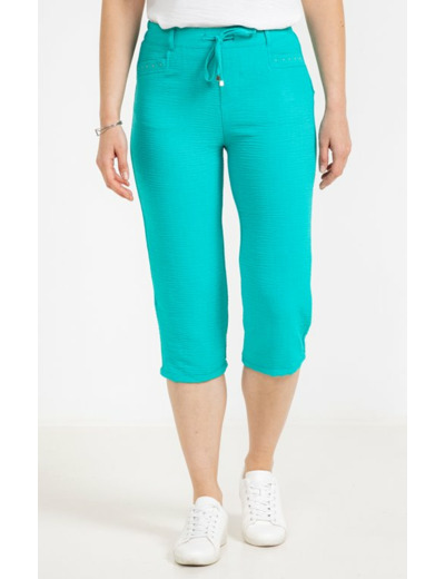 Pantalon corsaire fluide élastiqué dos