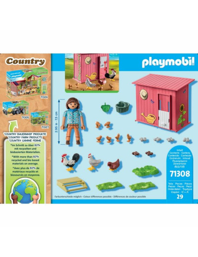 AGRICULTRICE ET POULAILLER PLAYMOBIL COUNTRY 71308