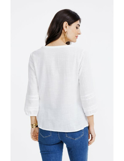 Tunique boutonnée brodée