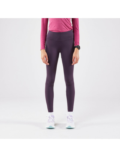 Legging chaud de running Femme, KIPRUN Run 500 Warm Aubergine