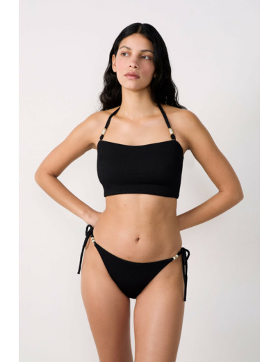Culotte bikini ficelle détails perles bas de maillot