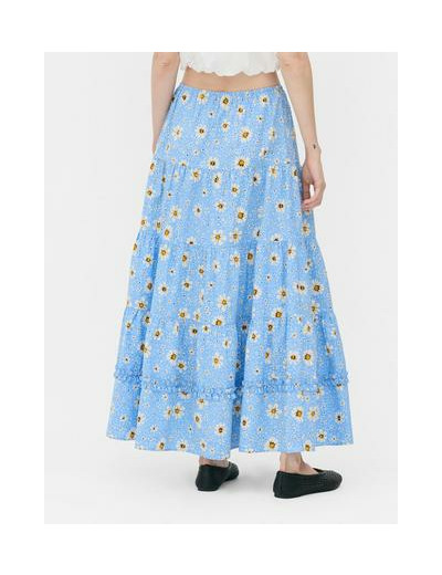 Jupe longue à superpositions et motif floral