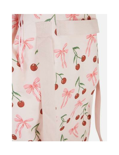 Sac à linge style sac à dos à motif nœud et cerise