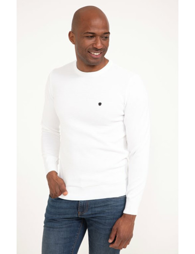 Pull col rond uni Ottoman