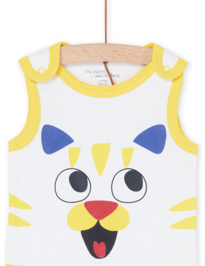 Body blanc et jaune sans manches