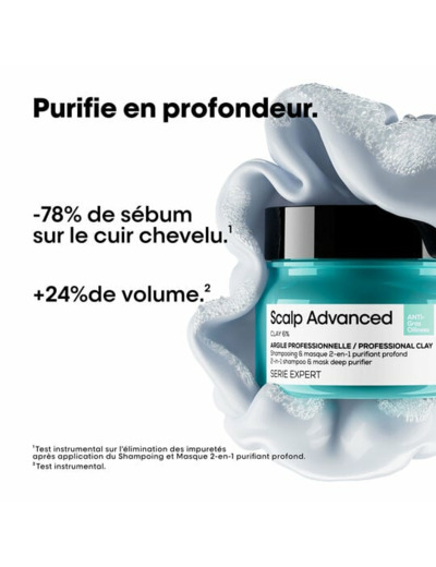 Argile 2-en-1 purifiante anti-gras Scalp Advanced 250ml