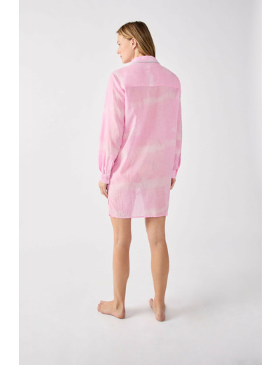 Robe chemise brodée en coton,Robe chemise brodée en coton;${refinementColor}