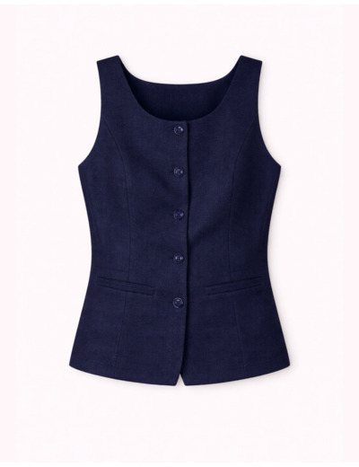 Gilet court uni MARINE Femme