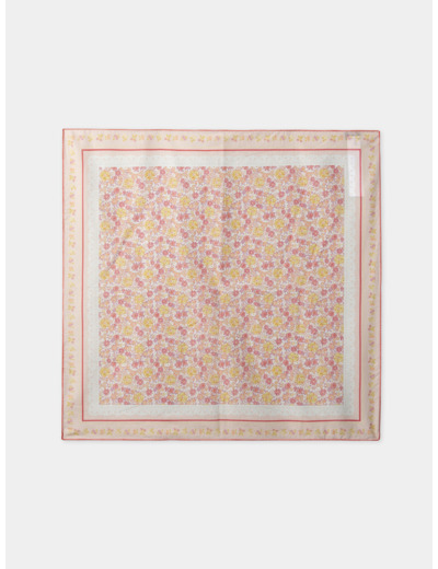 Foulard carré imprimé fleuri