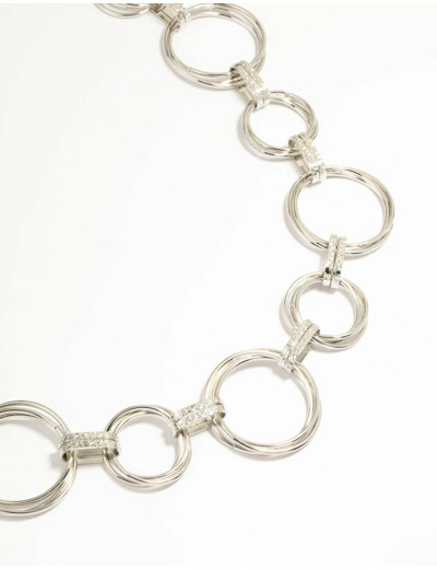 Silver Mixed Circle Link Belt