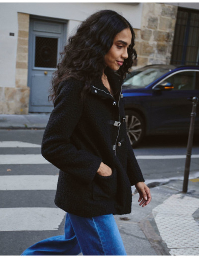 Manteau uni NOIR Femme