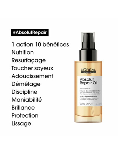 Huile 10 en 1 pour cheveux normaux à sensibilisés Absolut Repair 90 ml
