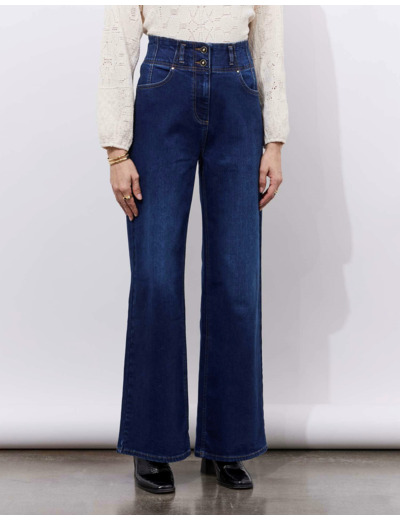 Jean long Wide MARINE Femme
