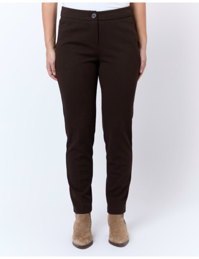 Pantalon 7/8 cigarette uni MARRON Femme