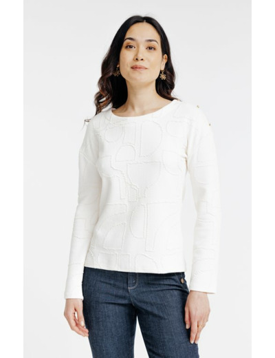 Tee-shirt jacquard manches longues