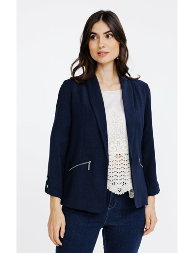 Veste blazer col chale doublée