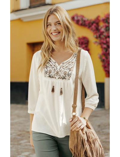 Tunique unie avec plastron