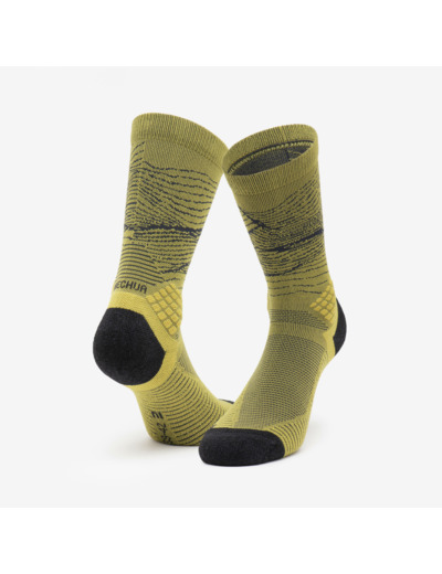 Chaussettes randonnée - hike 500 high trendy khaki et gris x2 paires