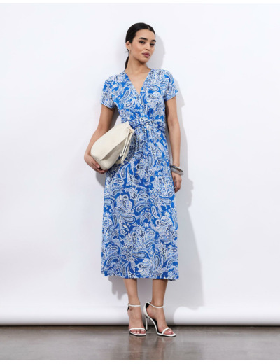Robe longue imprimée BLEU