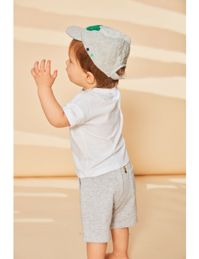 Casquette matelassée grise chiné