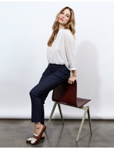 Blouse manches 3/4 unie BLANC Femme