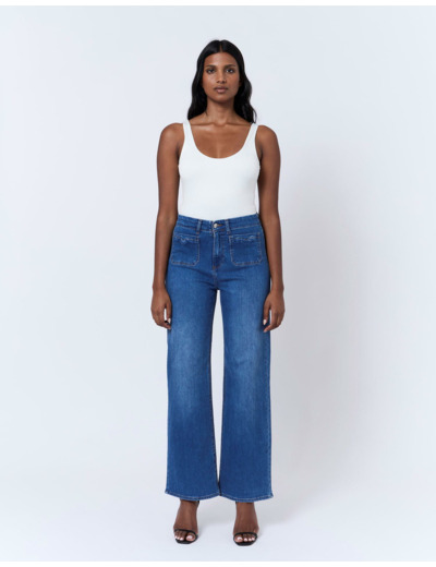 Jean long en denim BLEU CLAIR Femme