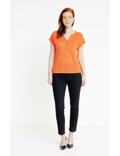 Tee-shirt col mao manches courtes