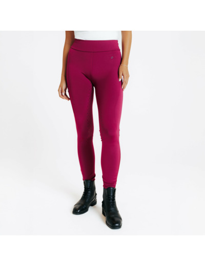 Legging équitation full grip femme - 500 violet cerise