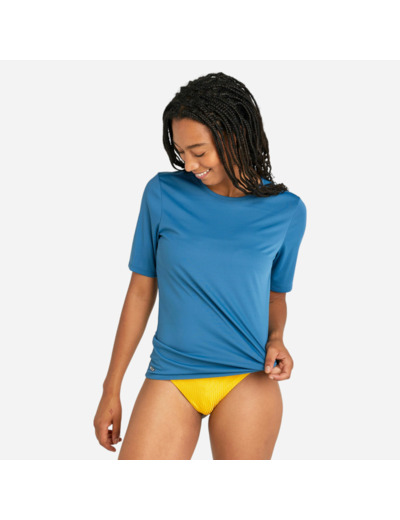 Tee shirt anti uv manches courtes Femme - Malou bleu