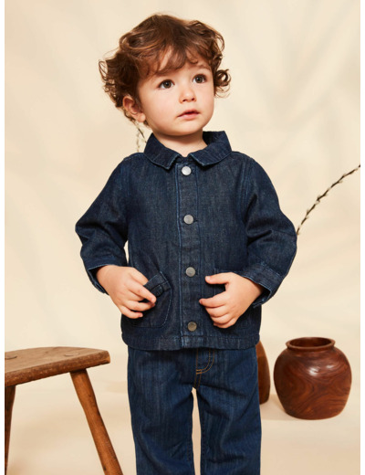 Veste bleue en jean à animation oreilles 3D