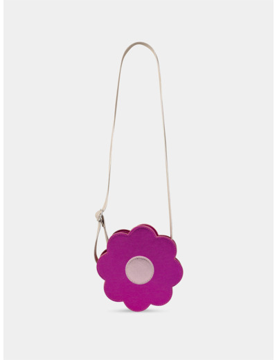 Sac fleur rose fuschia pailletés à bandouillère Fille