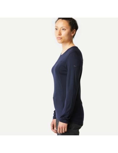 T-shirt en laine mérinos manche longue MT500 - Femme