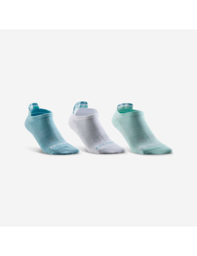 CHAUSSETTES DE SPORT BASSES ARTENGO RS 160 VERT BLANC VERT LOT DE 3