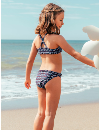 Maillot de bain deux pièces imprimé fleurs